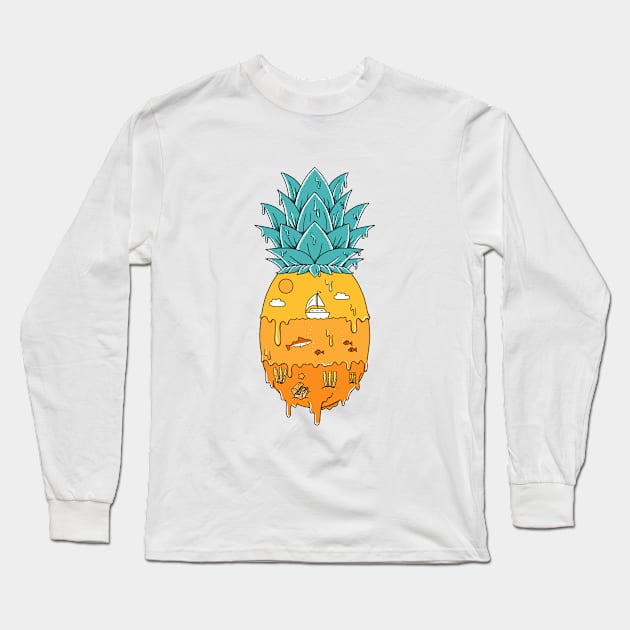 Pineapple Landscape Long Sleeve T-Shirt by coffeeman